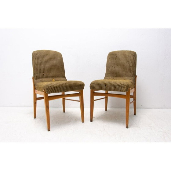 Image 1 of Paar mid century eetkamerstoelen, Tsjecho-Slowakije 1960