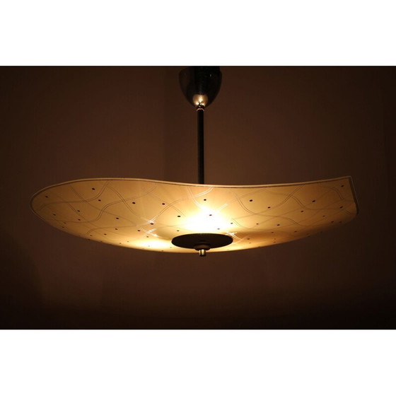 Image 1 of Vintage glas-chroom hanglamp, Tsjechië 1960