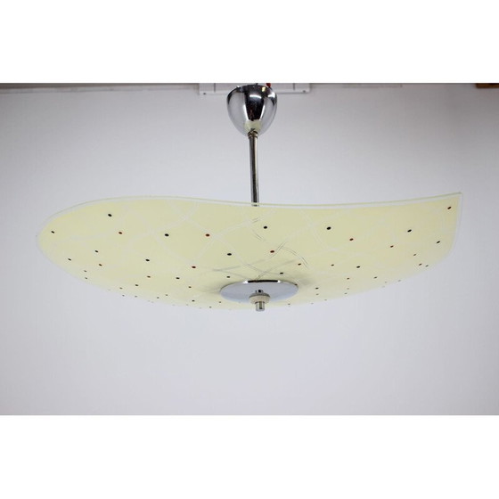 Image 1 of Vintage glas-chroom hanglamp, Tsjechië 1960