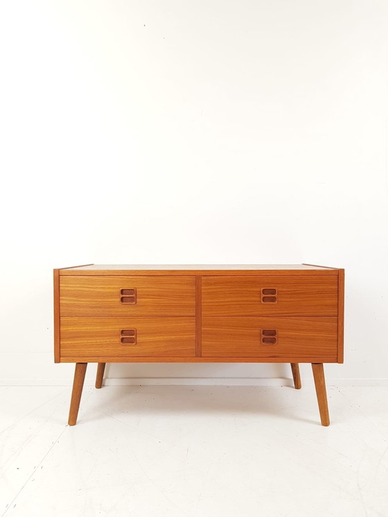 Image 1 of Vintage Deens Ladekastje Teak 4 Lades