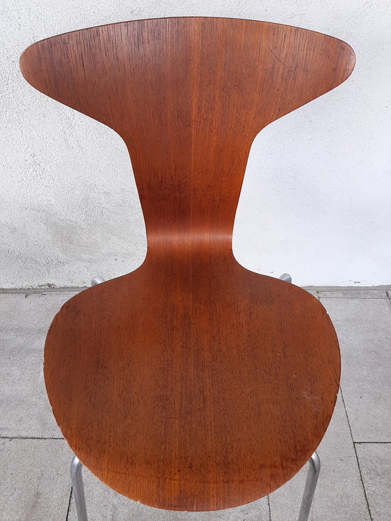 Image 1 of 6x teak Arne Jacobsen mok / muggen stoelen Fritz Hansen 1967