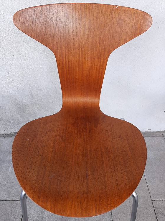 Image 1 of 6x teak Arne Jacobsen mok / muggen stoelen Fritz Hansen 1967