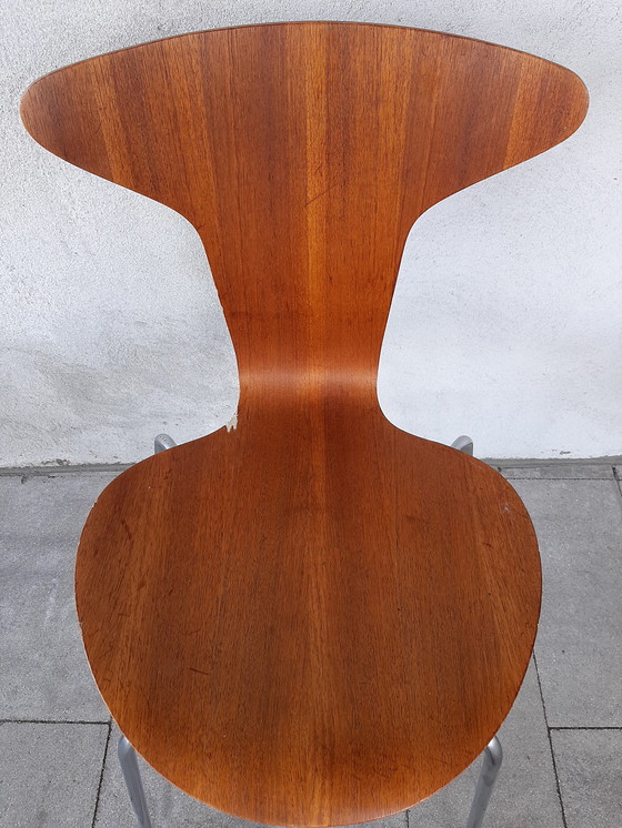 Image 1 of 6x teak Arne Jacobsen mok / muggen stoelen Fritz Hansen 1967