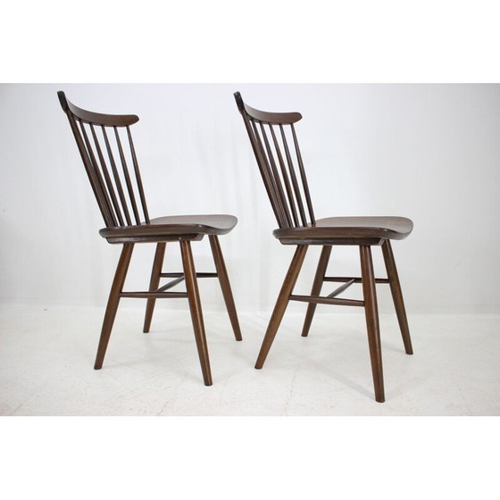 Image 1 of Set van 4 vintage houten eetkamerstoelen in Scandinavische stijl, 1960