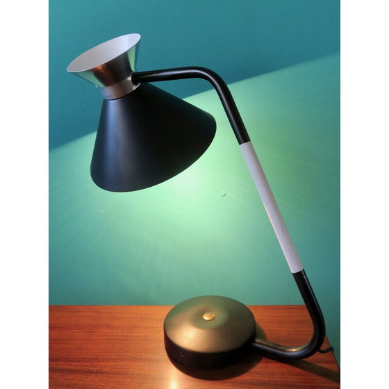 Image 1 of Vintage chromen en zwart gelakte bureaulamp