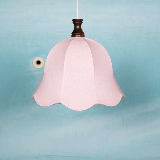 Image 1 of Vintage Scandinavische tulp hanglamp roze