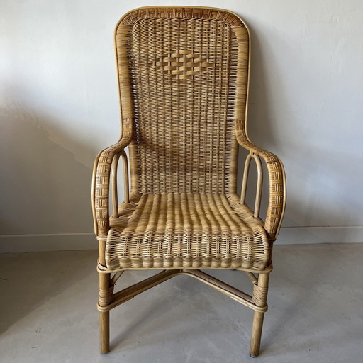 Vintage rotan fauteuil