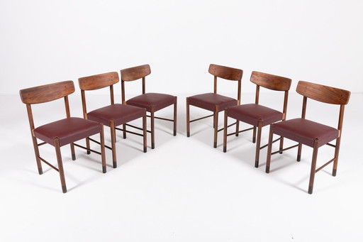 Italiaanse moderne set van 6 stoelen, jaren 1960