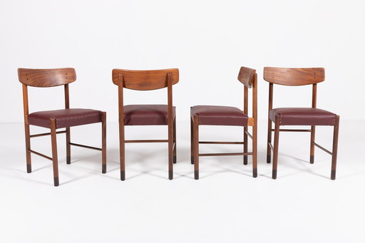 Italiaanse moderne set van 6 stoelen, jaren 1960