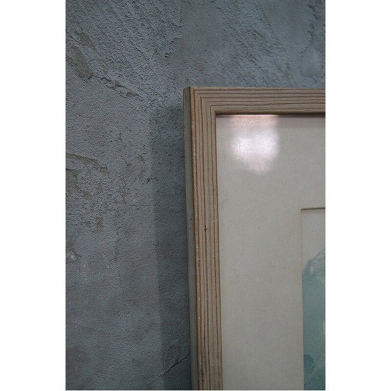 Image 1 of Scandinavische vintage litho gesigneerd door Hugo Zuhr, Zweden 1960