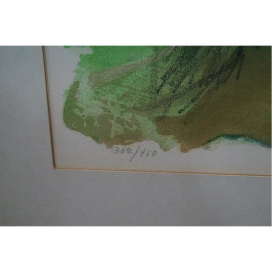 Image 1 of Scandinavische vintage litho gesigneerd door Hugo Zuhr, Zweden 1960