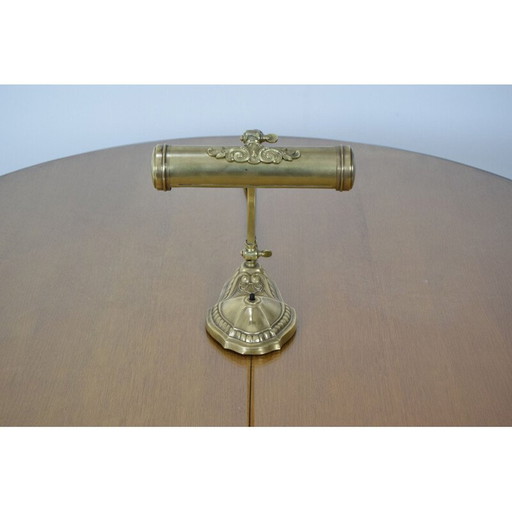 Vintage art deco verstelbare messing tafellamp, Tsjecho-Slowakije 1930