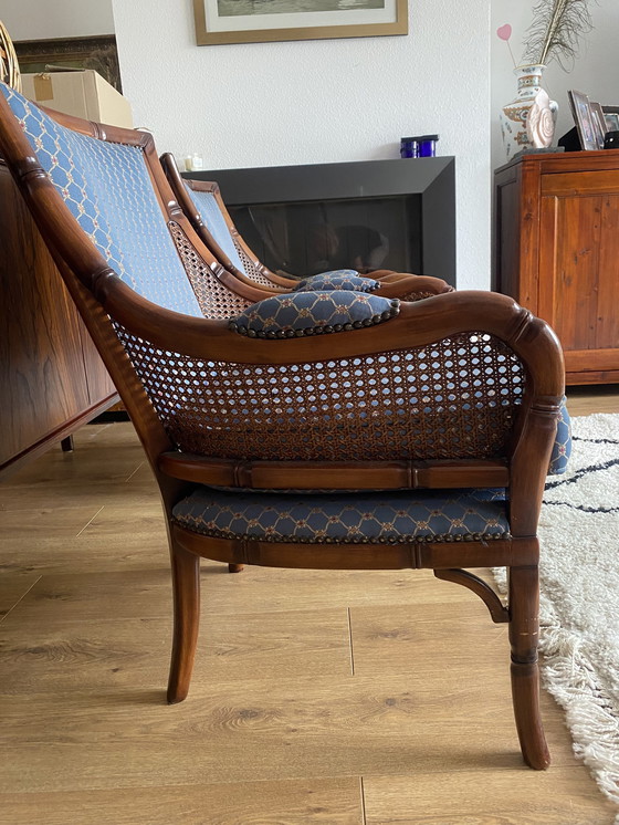 Image 1 of 2x Vintage Faux Bamboo Fauteuils