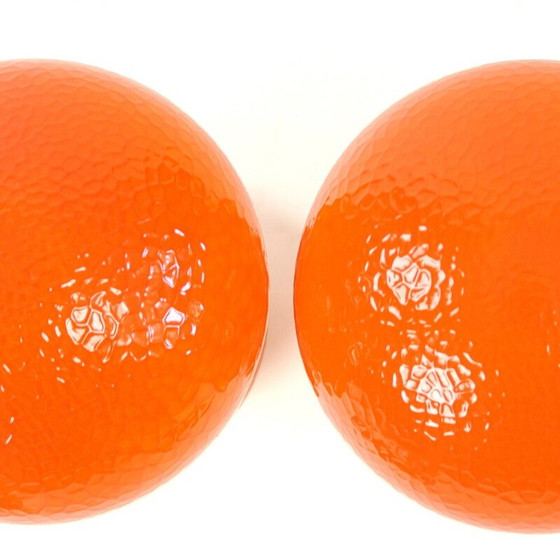 Image 1 of Paar vintage opaal glazen tafellampen van Osvetlovaci Sklo, Tsjecho-Slowakije 1960