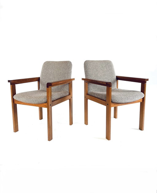 2X Vintage Wollen Fauteuil ‘60