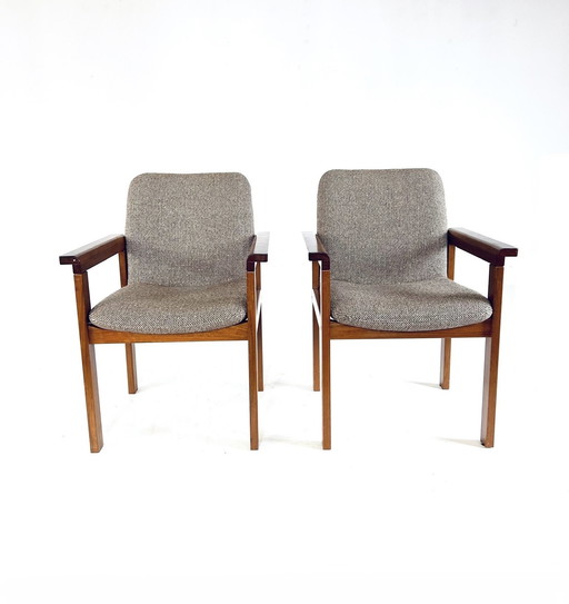 2X Vintage Wollen Fauteuil ‘60