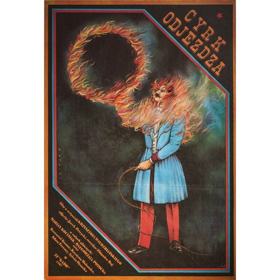 Image 1 of Vintage filmposter "Cyrk Odjeżdża" door Obłucki Janusz, Polen 1987