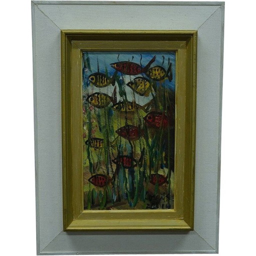 Zweedse abstracte vintage compositie van Louis Zelig, jaren 1960