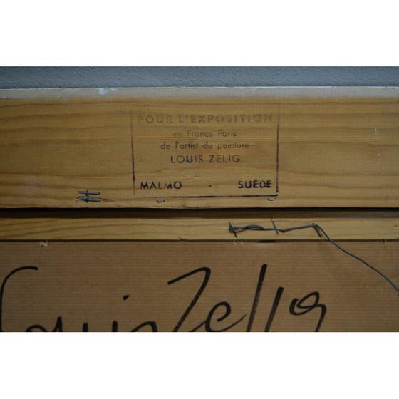 Image 1 of Zweedse abstracte vintage compositie van Louis Zelig, jaren 1960