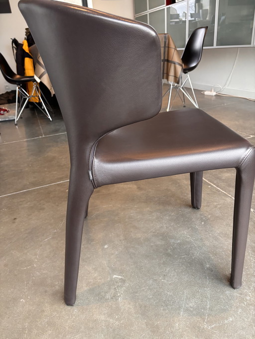 8x Leren Cassina Hola 367 Stoelen