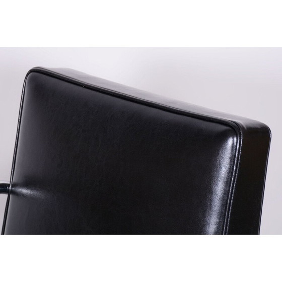 Image 1 of Paar vintage Bauhaus fauteuils in beuken en verchroomd staal, Tsjecho-Slowakije 1930