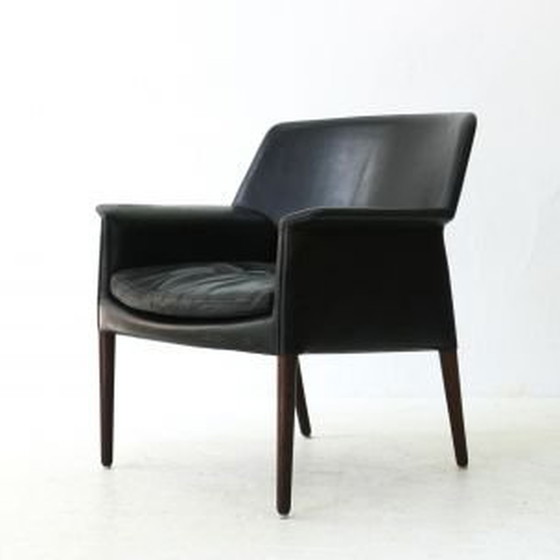 Image 1 of Vintage leren en palissander fauteuil van Larsen en A.B Madsen, 1960