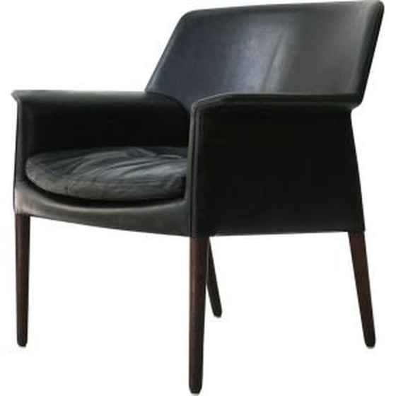 Image 1 of Vintage leren en palissander fauteuil van Larsen en A.B Madsen, 1960