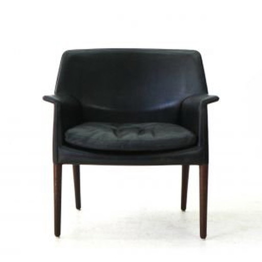 Vintage leren en palissander fauteuil van Larsen en A.B Madsen, 1960