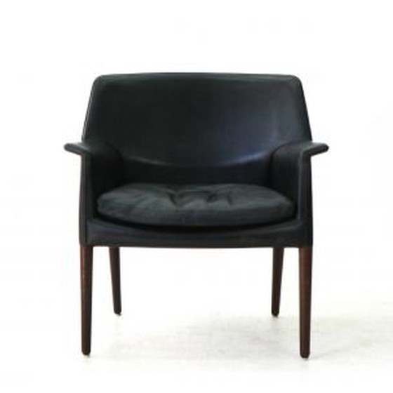 Image 1 of Vintage leren en palissander fauteuil van Larsen en A.B Madsen, 1960