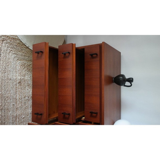 Image 1 of Vintage donker teakhouten ladekast met 6 laden, Denemarken