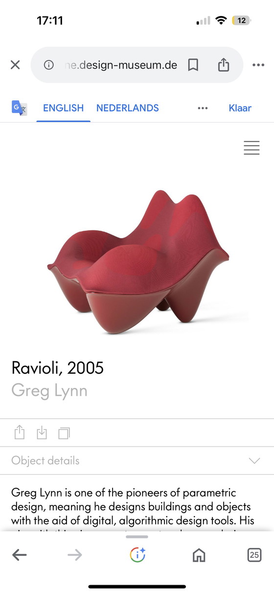 Image 1 of Vitra Greg Lynn Ravioli chair opknapper