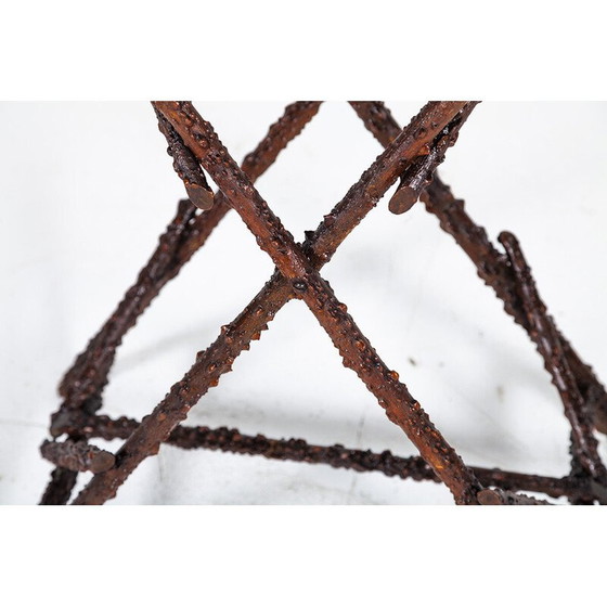 Image 1 of Vintage bijzettafel van hout en glas, Duitsland 1920