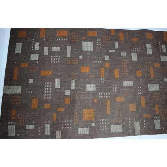 Image 1 of Geometrisch vintage vloerkleed, Tsjecho-Slowakije 1960