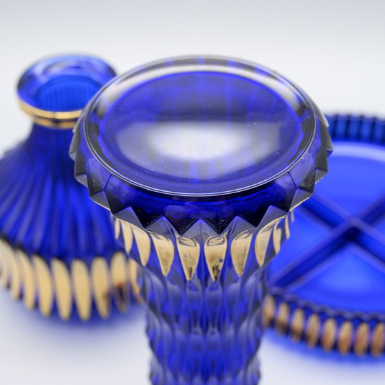 Image 1 of Walther Glas Trio: Schaal & 2× bijpassende vazen