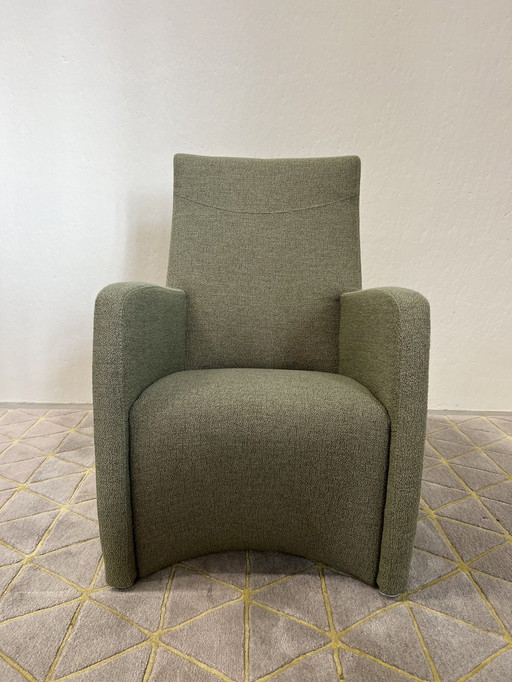 Leolux Lapita Fauteuil Groen stof Design stoel 