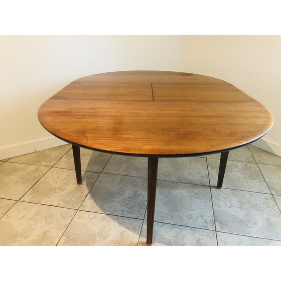 Image 1 of Vintage teakhouten eettafel, Scandinavisch 1960