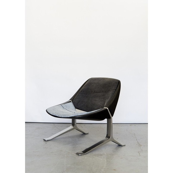 Image 1 of Paar vintage aluminium en spijkerstof fauteuils van Knut Hesterberg voor Selectform, Duitsland 1970