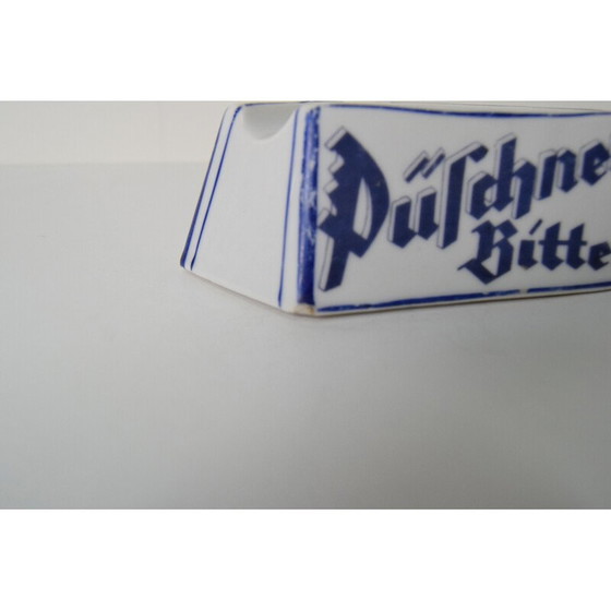 Image 1 of Art Deco vintage porseleinen reclame asbak van Püschner Bitter, jaren 1920