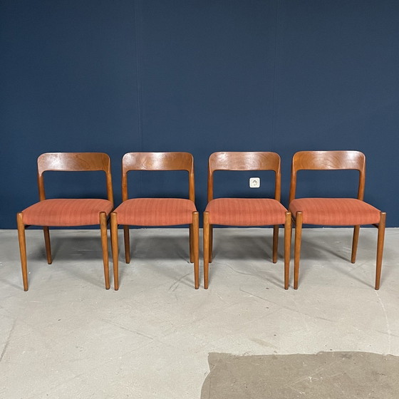 Image 1 of Vintage Eetkamerstoelen- Niels Otto Møller – Model 75 – Jaren 60