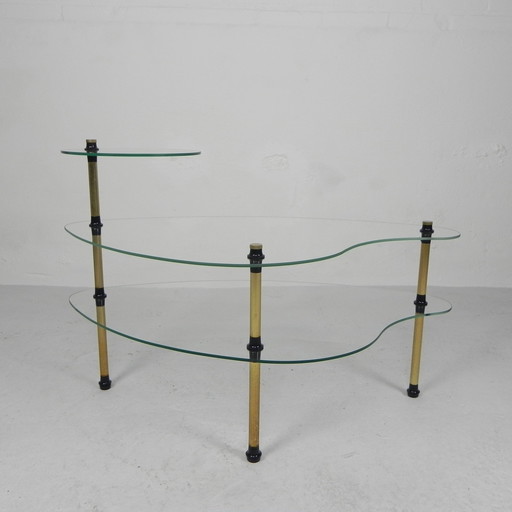 Vintage etagere met 3 glasplaten,