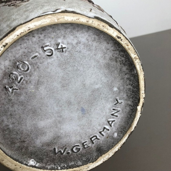 Image 1 of Vintage grote aardewerk Fat Lava veelkleurige 420-54 vaas van Scheurich