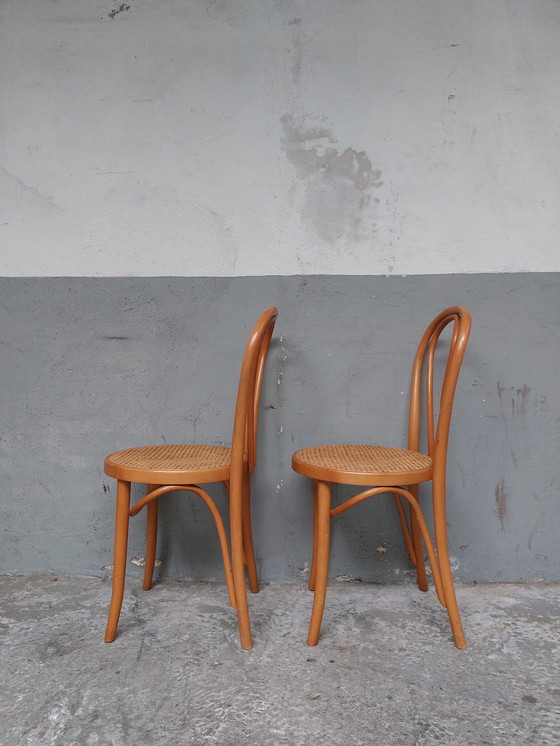 Image 1 of 2 x bentwood Webbing  dining chairs