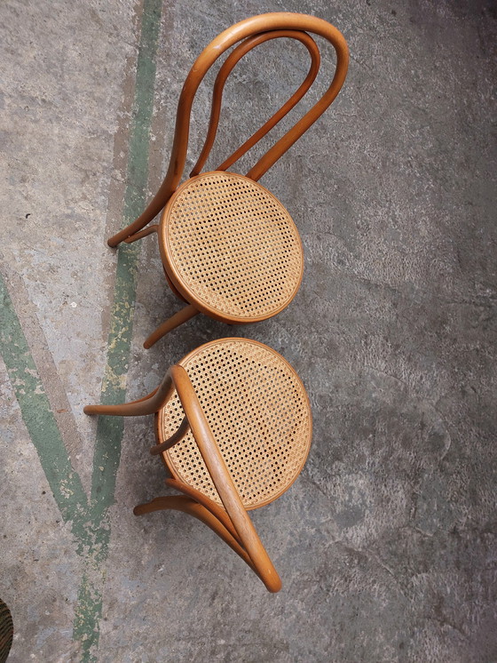 Image 1 of 2 x bentwood Webbing  dining chairs