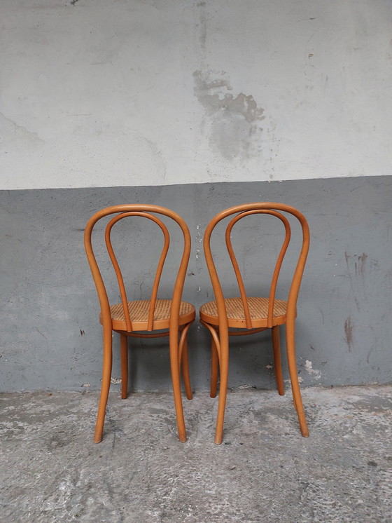 Image 1 of 2 x bentwood Webbing  dining chairs