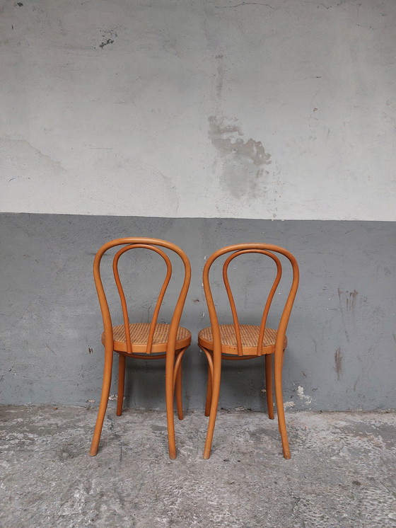 Image 1 of 2 x bentwood Webbing  dining chairs