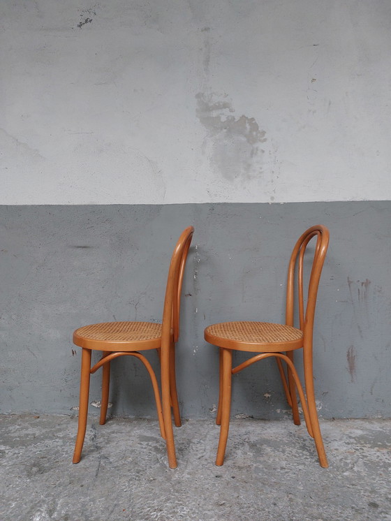 Image 1 of 2 x bentwood Webbing  dining chairs