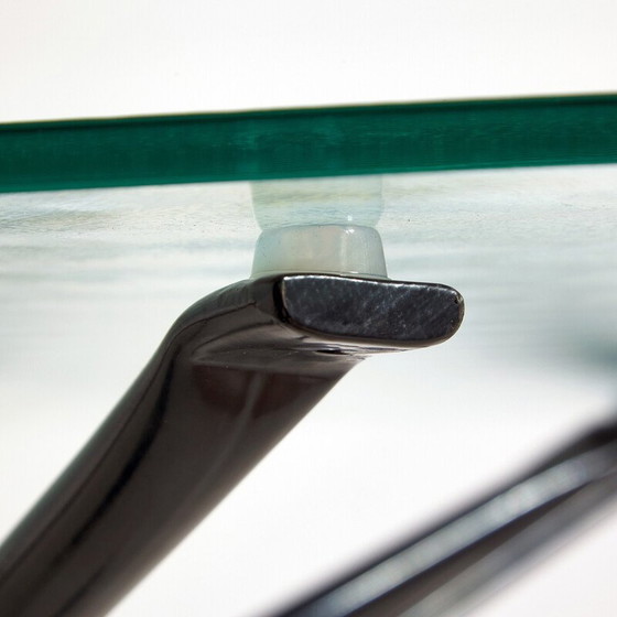 Image 1 of Vintage Italiaanse eettafel in metaal en glas van Laura De Lorenzi en Stefano Stefani voor Pallucco, jaren 1980