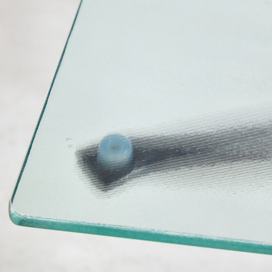 Image 1 of Vintage Italiaanse eettafel in metaal en glas van Laura De Lorenzi en Stefano Stefani voor Pallucco, jaren 1980