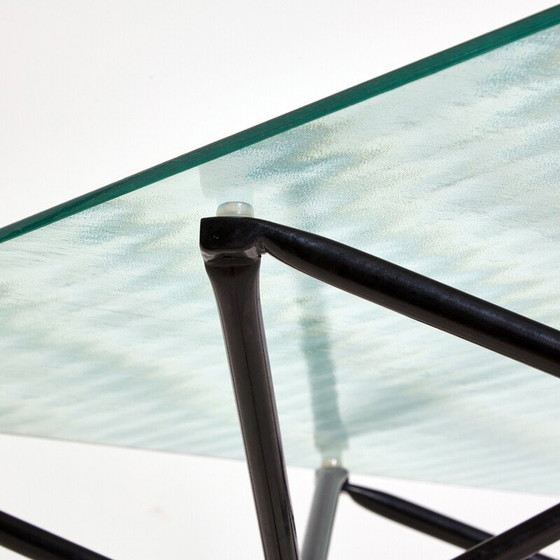 Image 1 of Vintage Italiaanse eettafel in metaal en glas van Laura De Lorenzi en Stefano Stefani voor Pallucco, jaren 1980