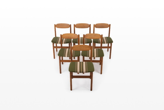 Image 1 of Set van 6 vintage eetkamerstoelen in eiken